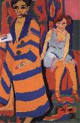 Ernst Ludwig Kirchner Self-Portrait with Model oil painting on canvas